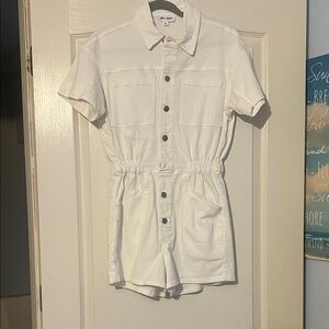 White Button-Up Jumpsuit